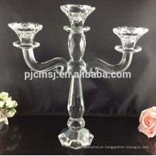 Castiçal de cristal de 3 braços para a decoração da mesa